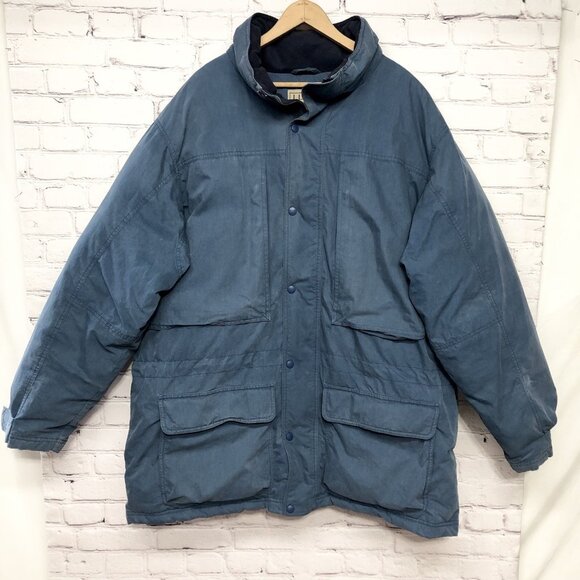 Mens Vtg LL Bean Blue Goose Down Parka Coat Sz XL - Picture 1 of 13